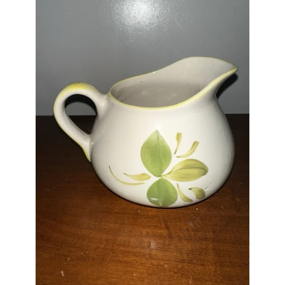 Floral Yellow Hand Painted Ceramic Pitcher Made in Portugal  P3315